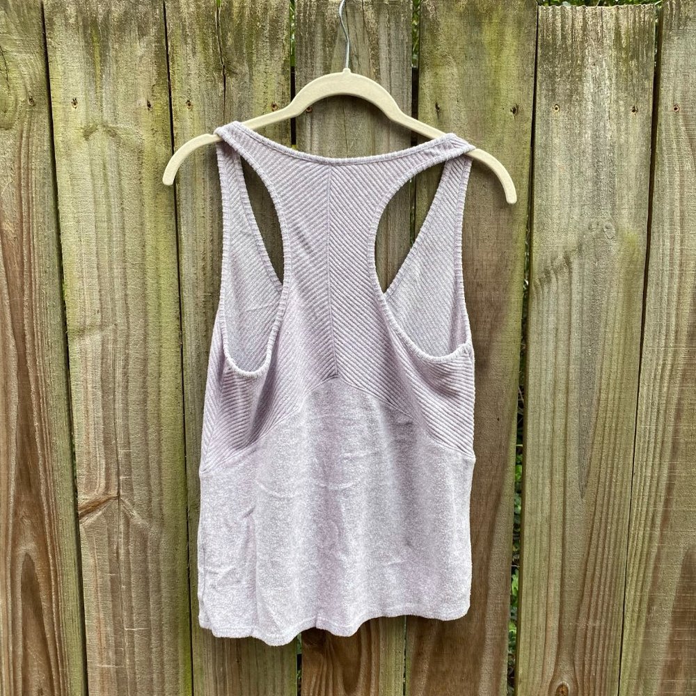 Lucie Ribbed Racerback Tank in Lavender Gray - Picture 4 of 6